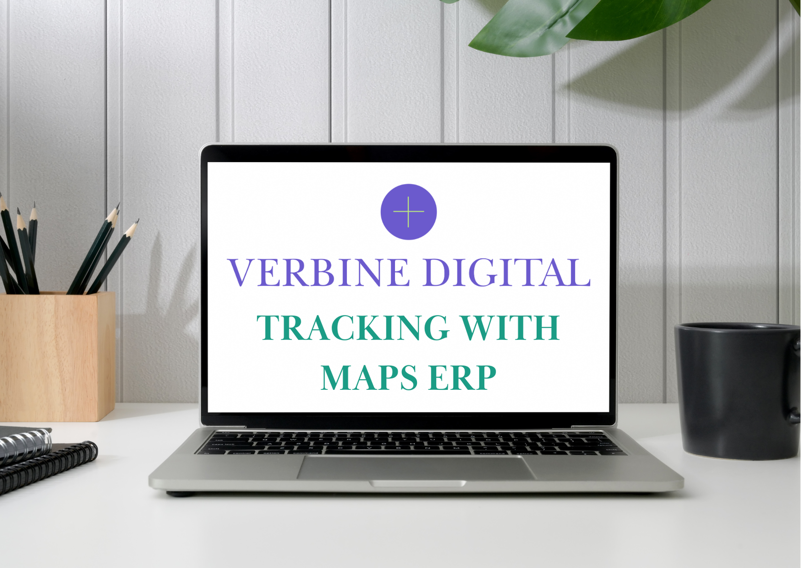 Laptop on a modern desk displaying Verbine Digital's Tracking with Maps ERP